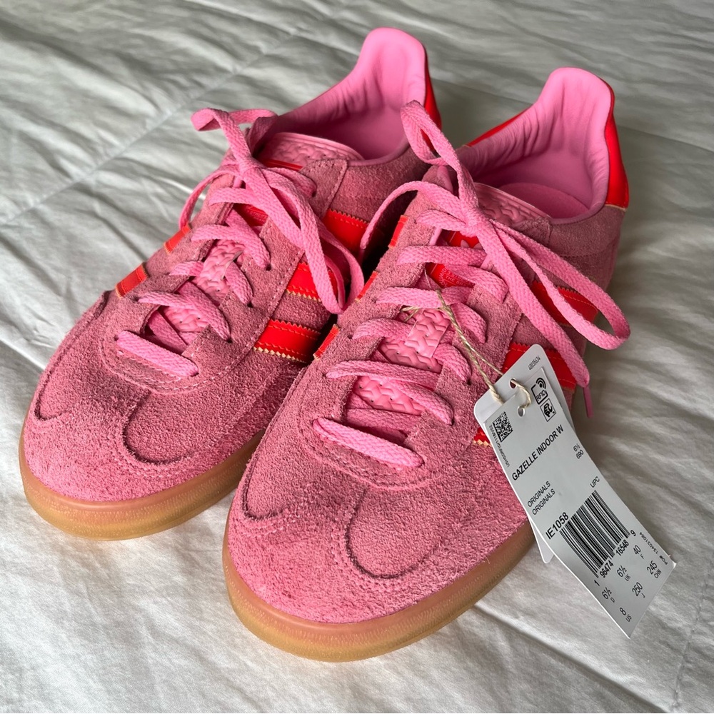 Pink Adidas Gazelle Indoor size 8